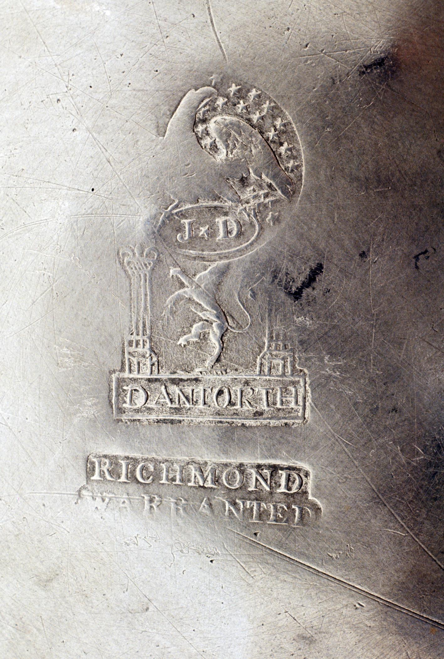 1960.0002 Pewter plate (marks)