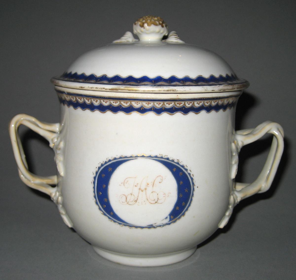 1960.0007.027 A, B Porcelain Sugar Bowl back