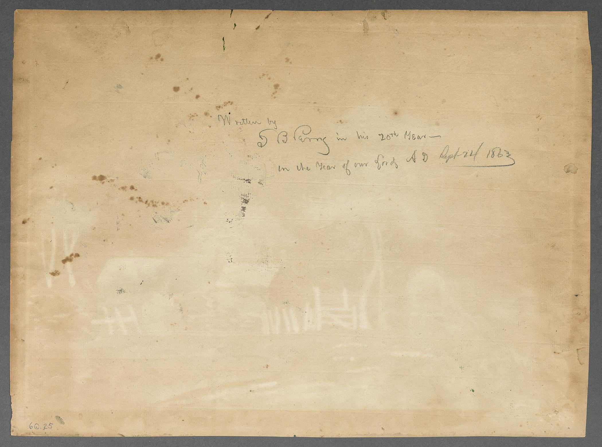 1960.0025 Drawing, view 2, reverse