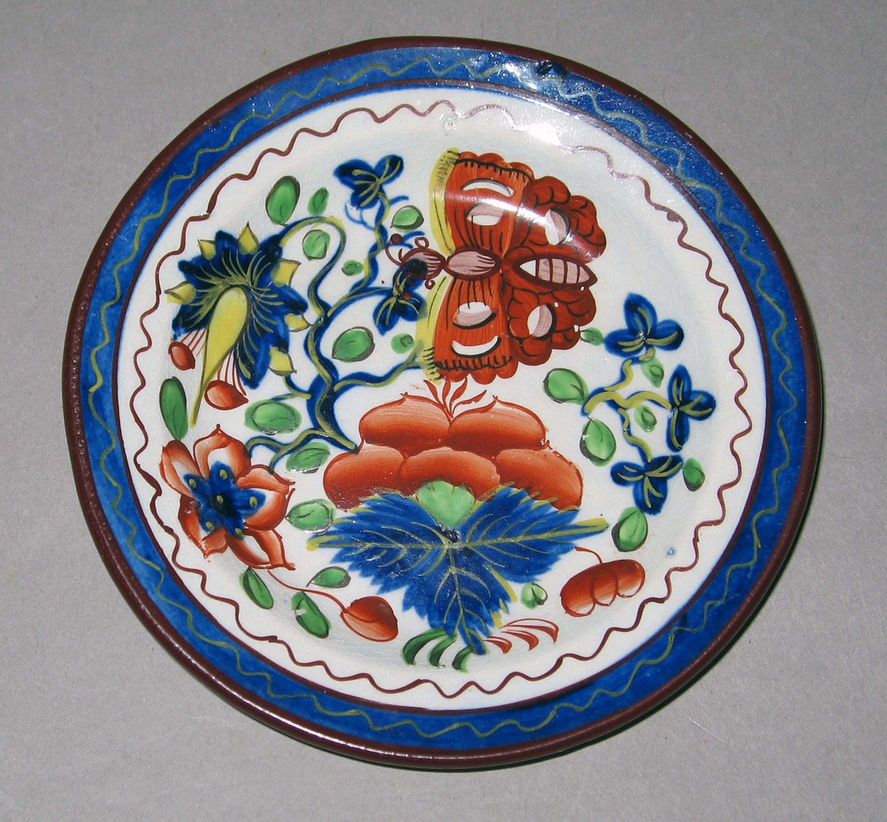 1960.37 Pearlware butterfly patern plate