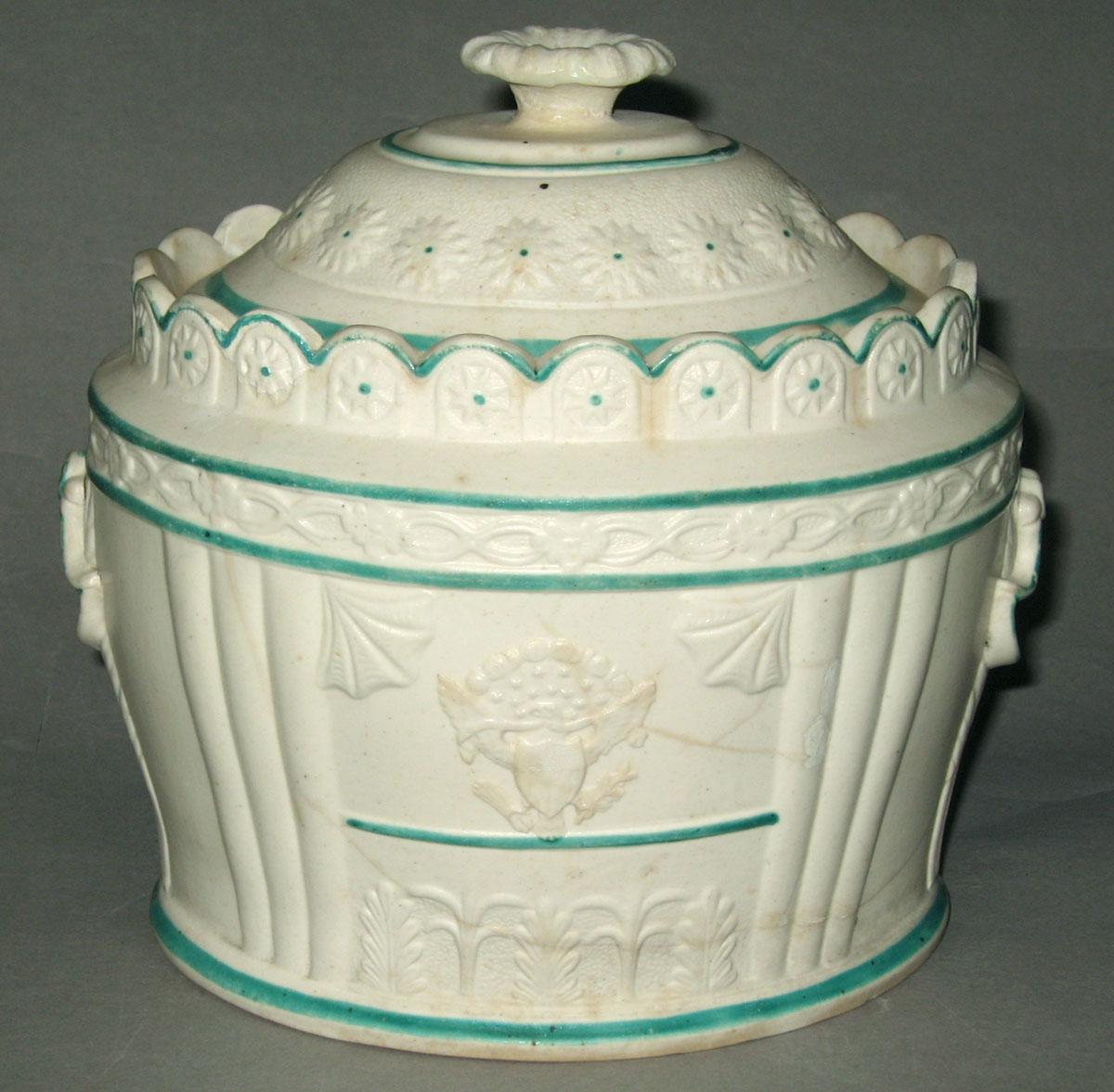 1954.0077.039 White feldspathic stoneware sugar bowl
