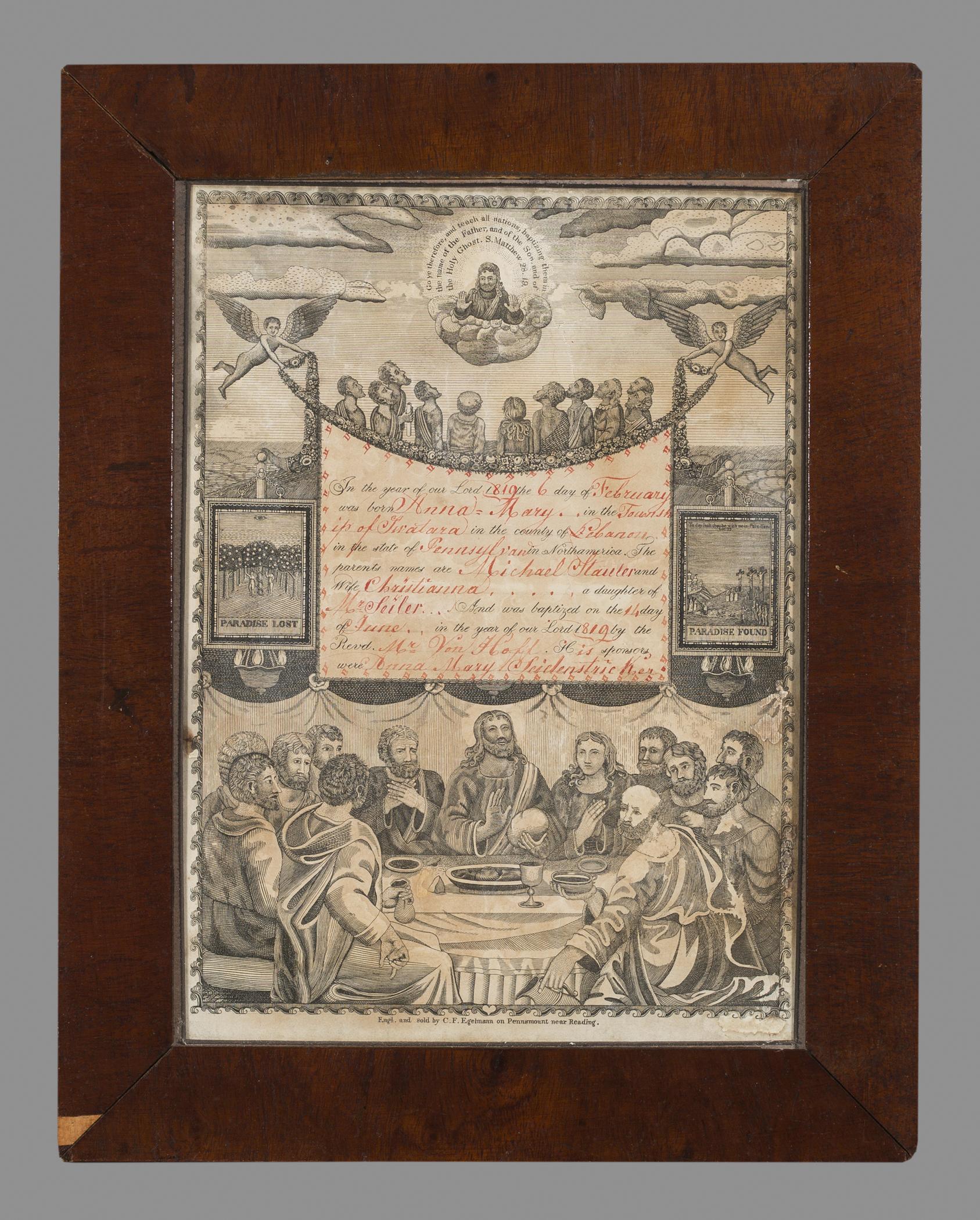 1960.0105 A Fraktur, view 1