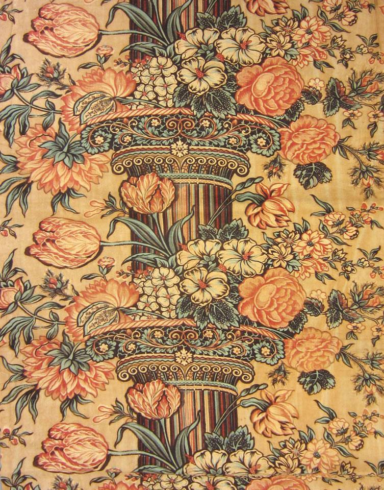 T1068 Textile, printed partial design repeat