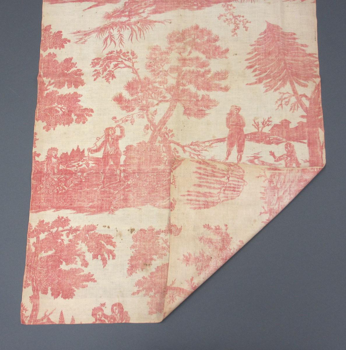 1960.0168 Textile, printed partial folded corner