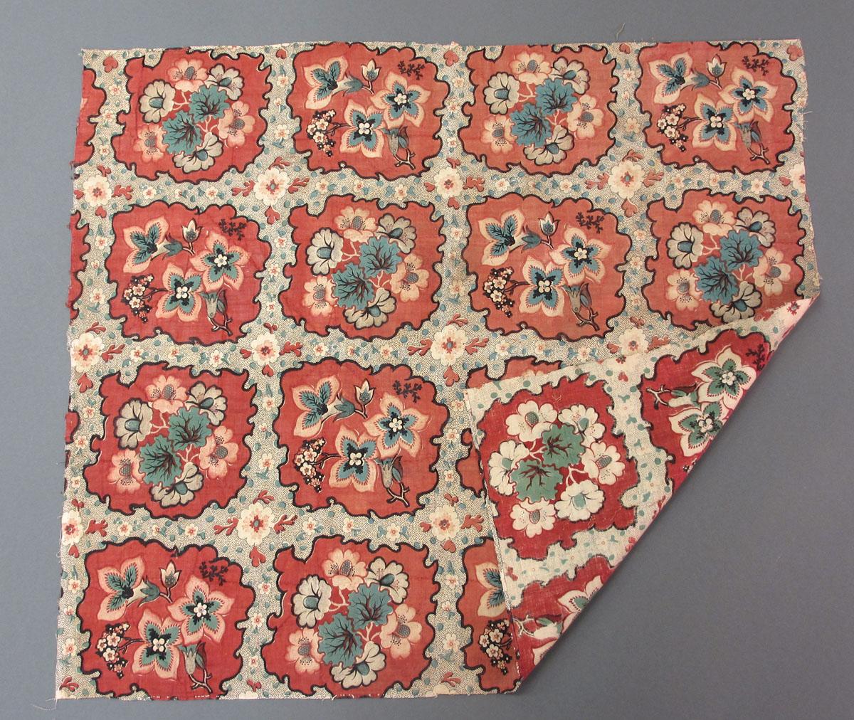 1960.0199 Textile, printed folded corner