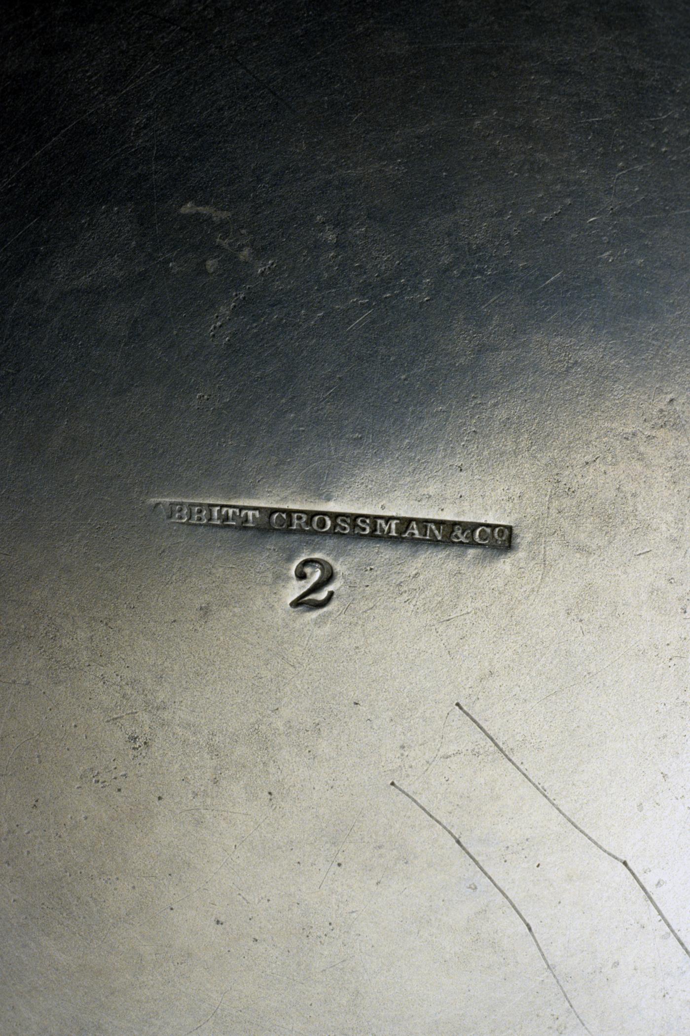 1960.0334 A, B Pewter box (marks)