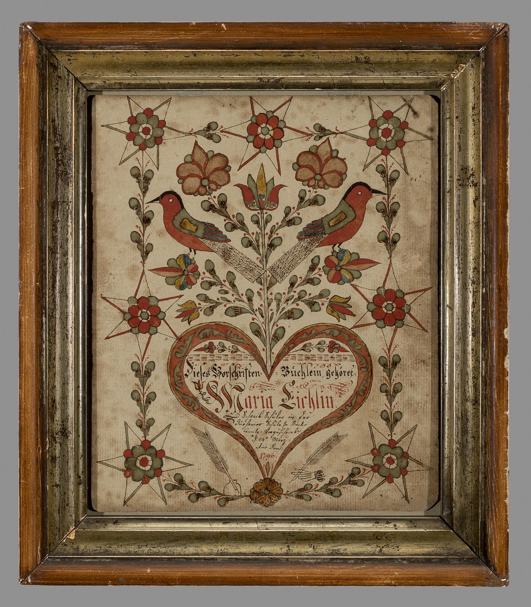 1960.0347 A Fraktur, B Frame, view 1