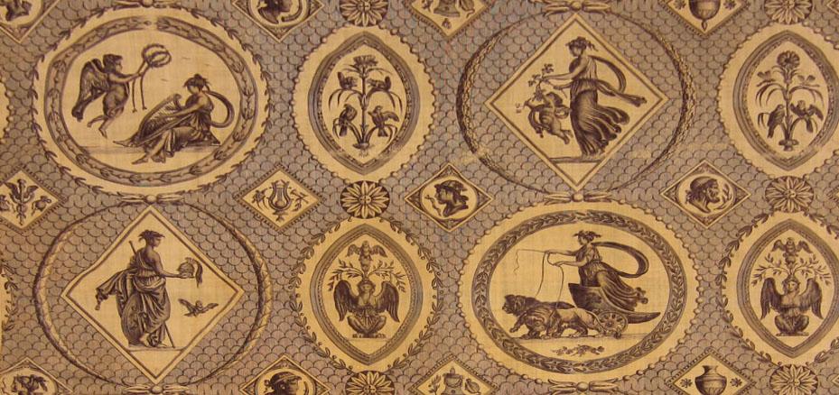 1960.0381.001 Textile, printed partial design repeat