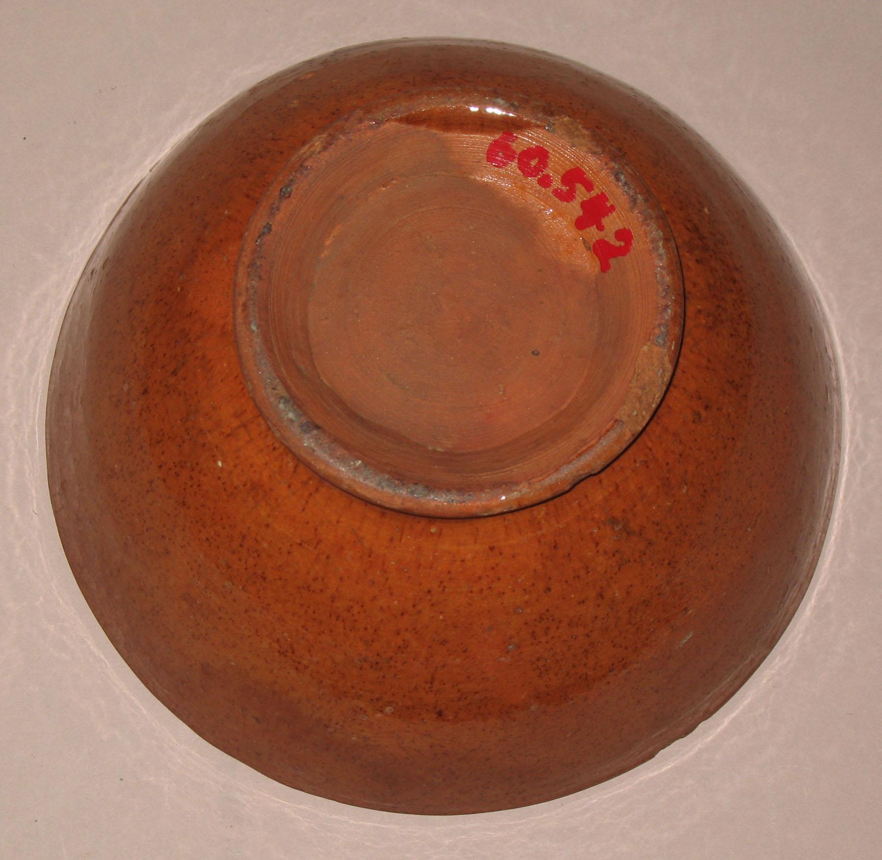 1960.0542 Redware bowl (bottom)