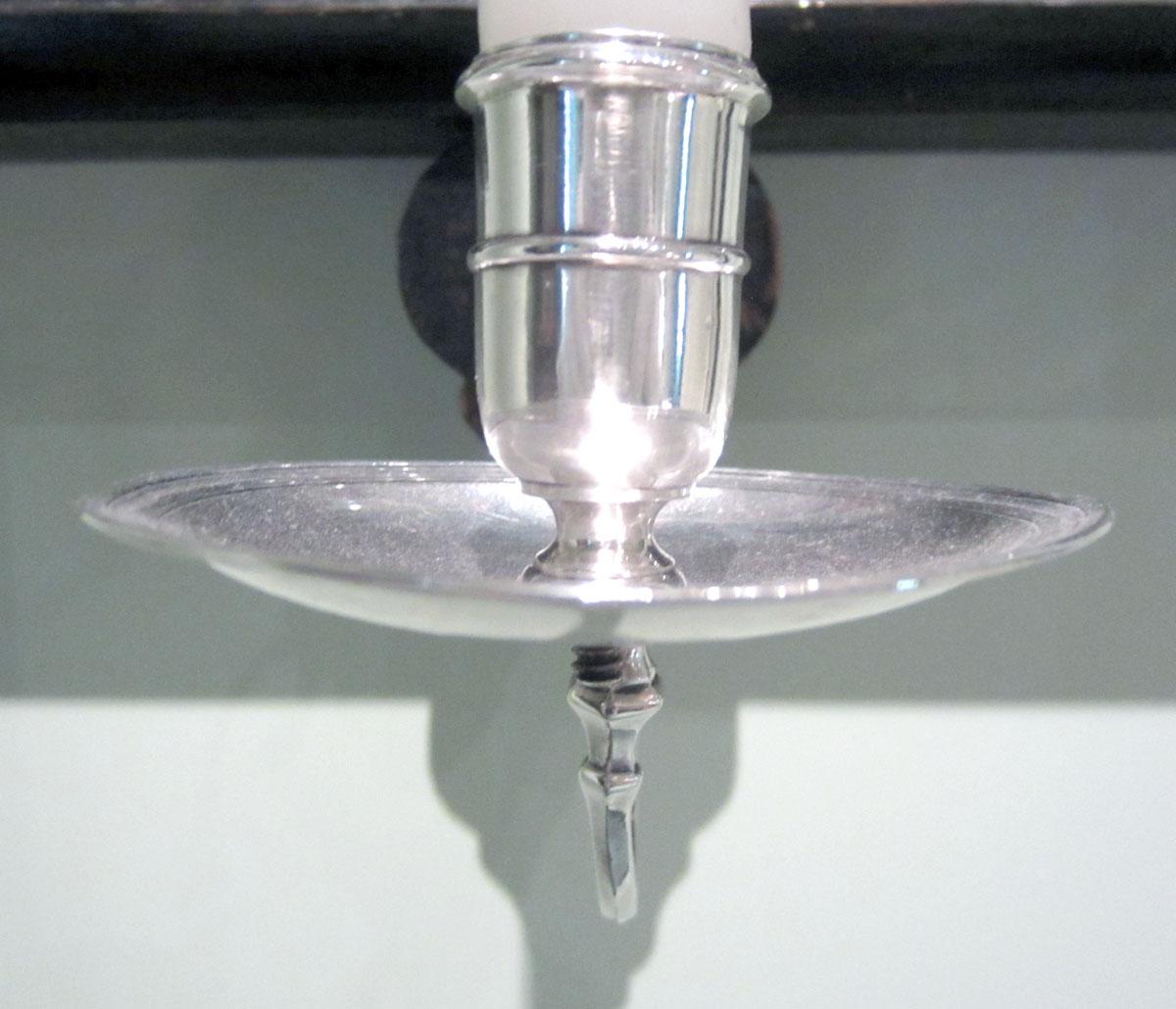 1960.0588 B,C Silver Sconce detail candle cup
