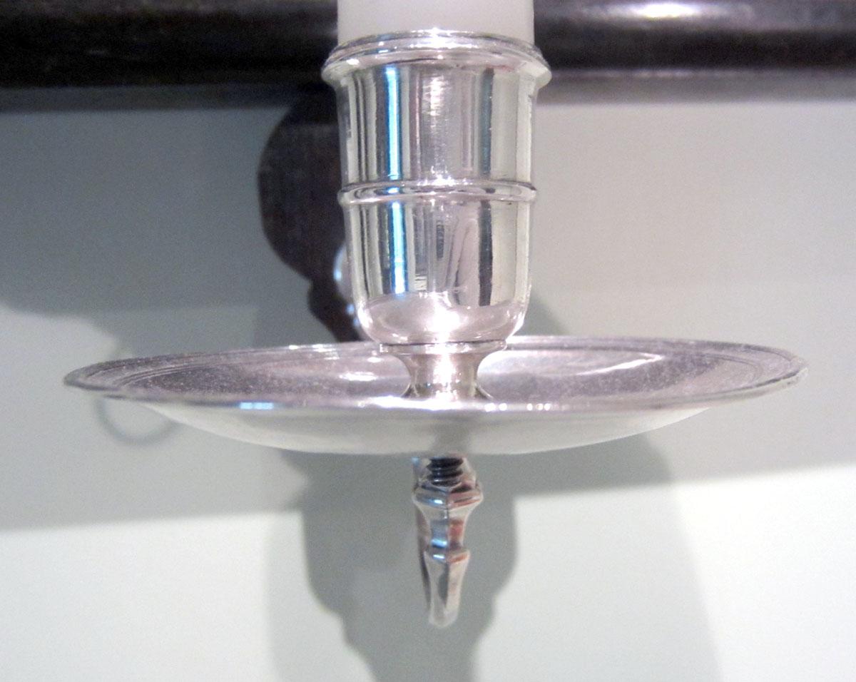 1960.0589 B,C Silver Sconce detail candlecup