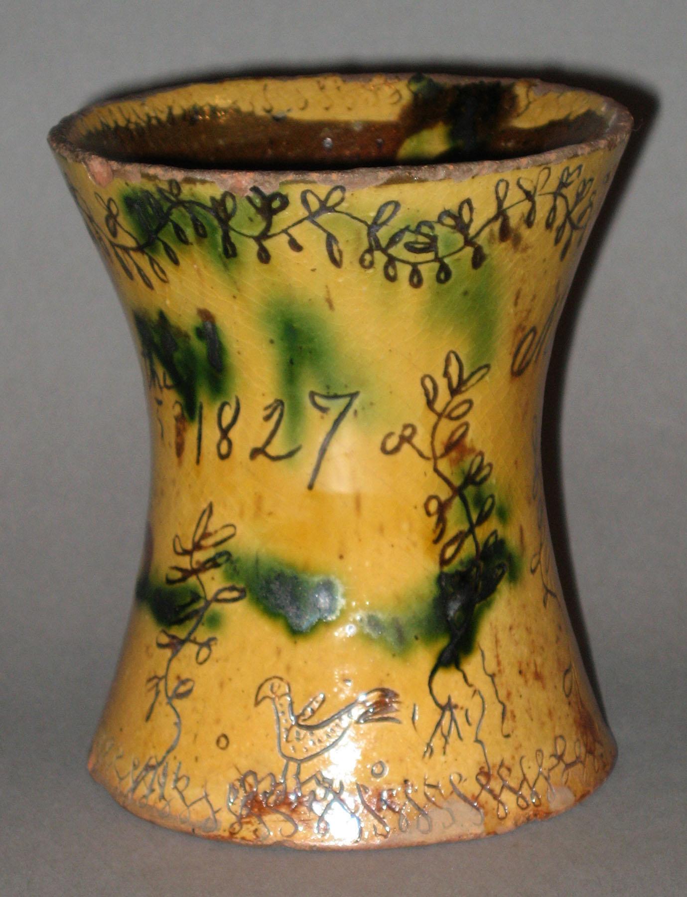 1960.0622 PA sgraffito 1827 vase (dated side)