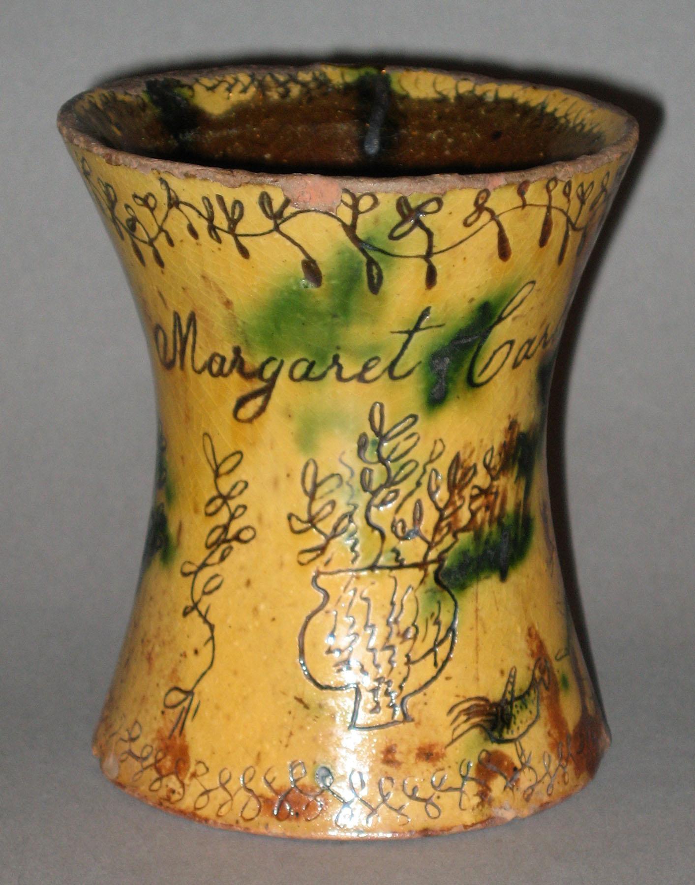 1960.0622 PA sgraffito 1827 vase (name side)