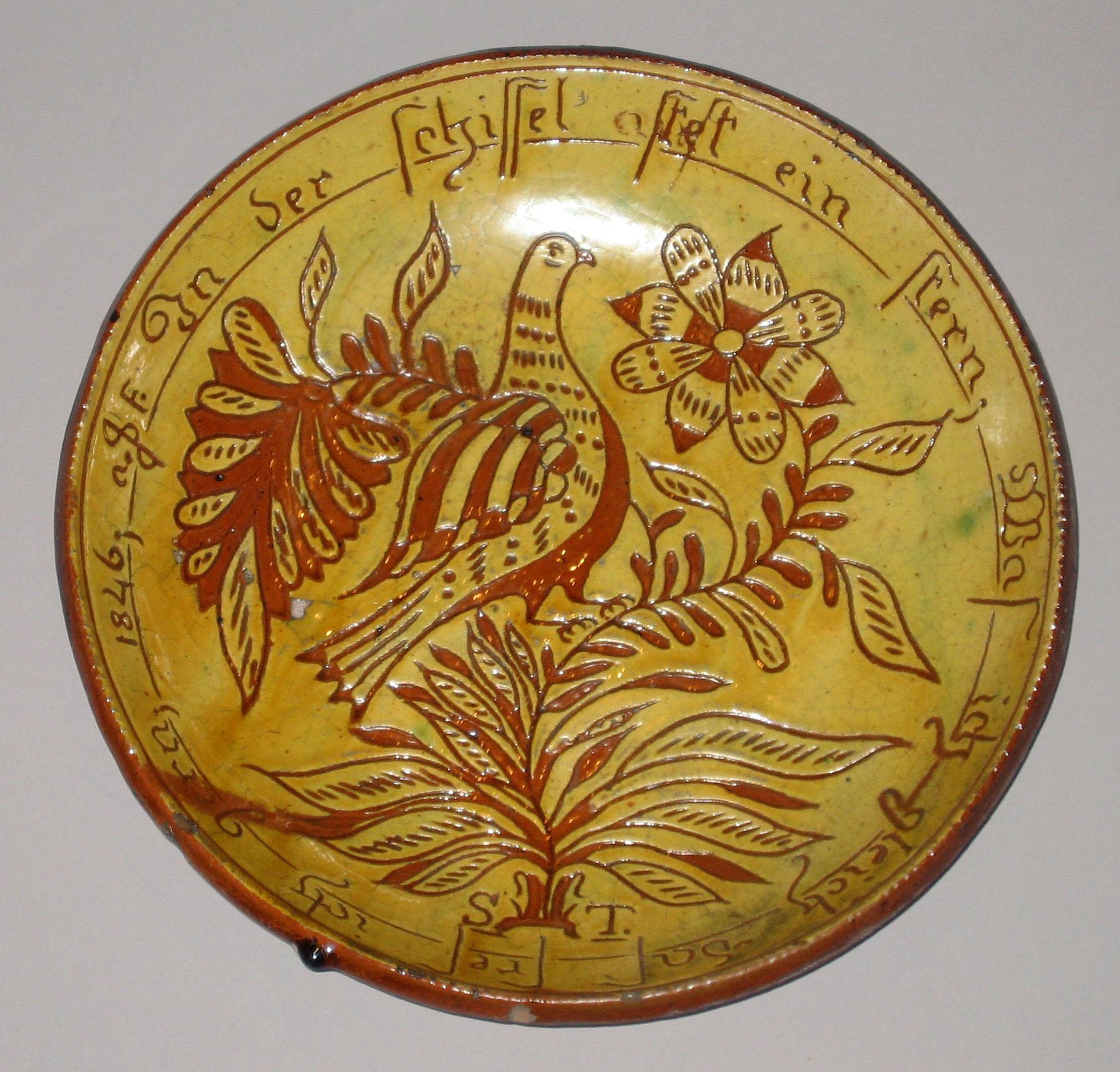 1960.0625 PA sgraffito dish