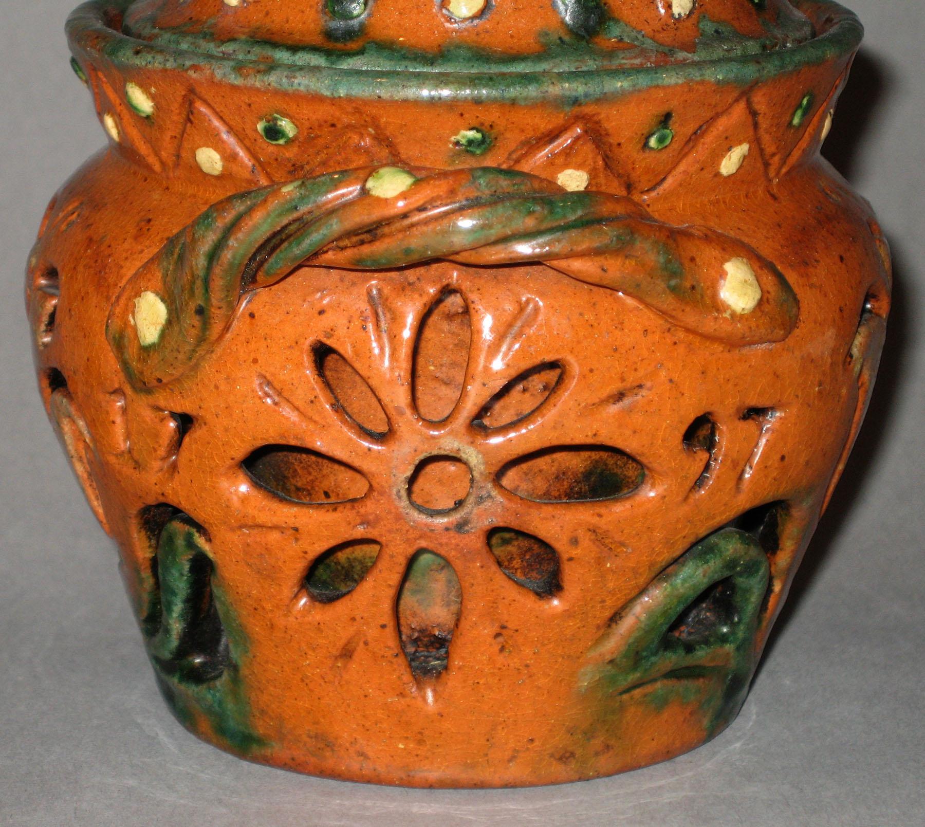 1960.0630 A, B Redware 1797 jar (date detail)