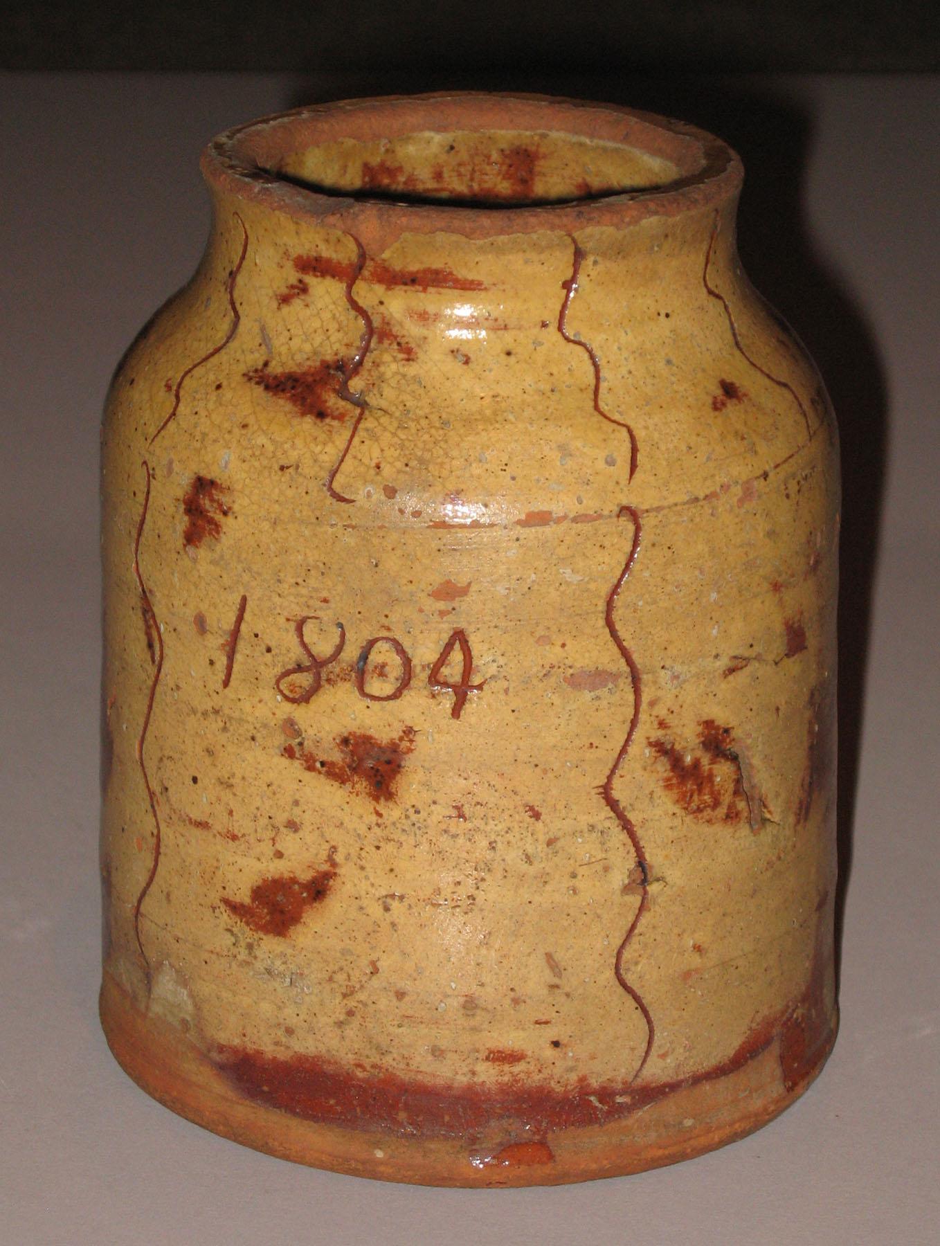 1960.0646 PA sgraffito 1804 jar