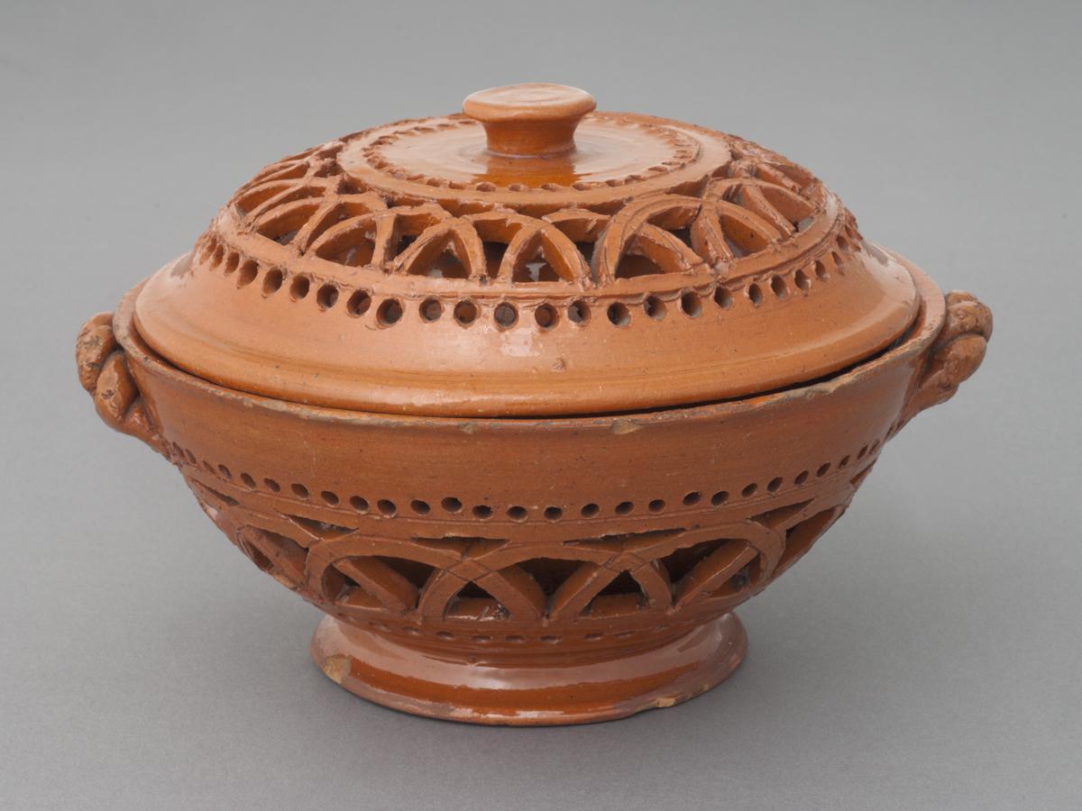 1960.0693 A, B Redware double-walled bowl