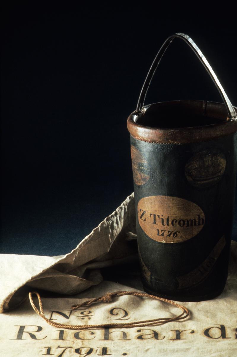 1960.0727, 1969.0929 Firefighter's Bag and Bucket