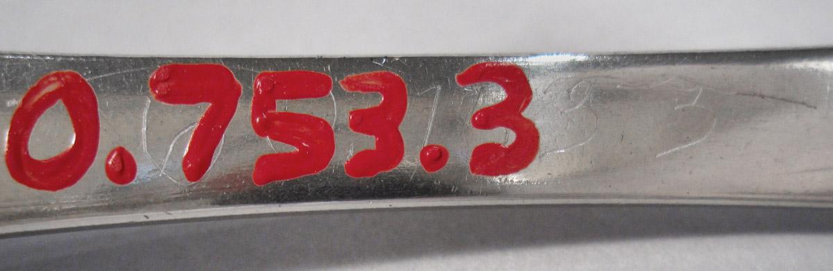 1960.0753.003 Fork, inscription