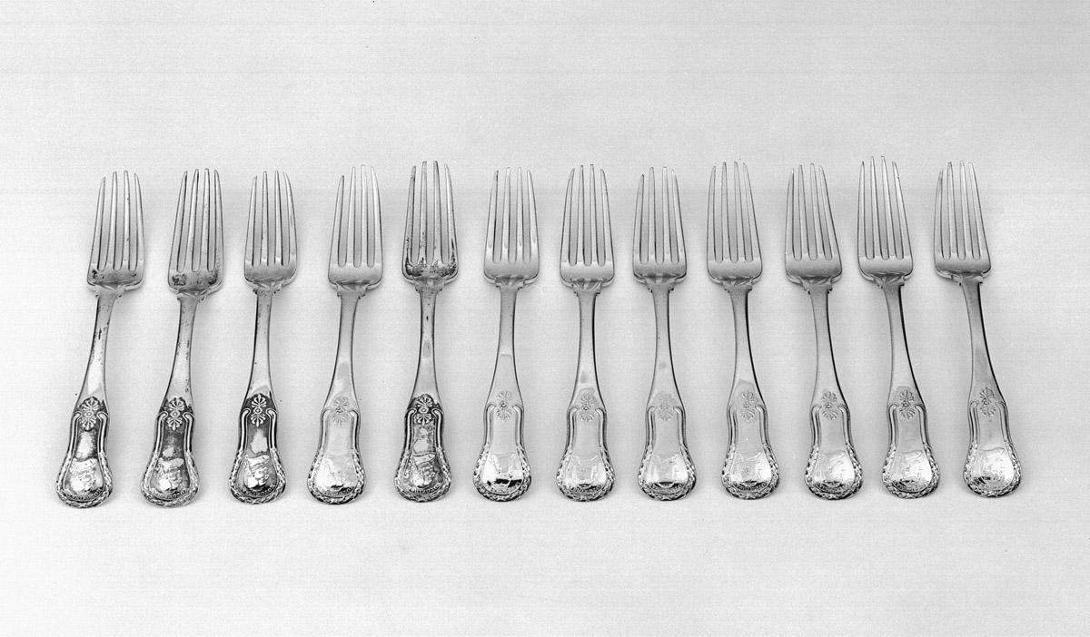 1960.0753.001-.012 Silver forks