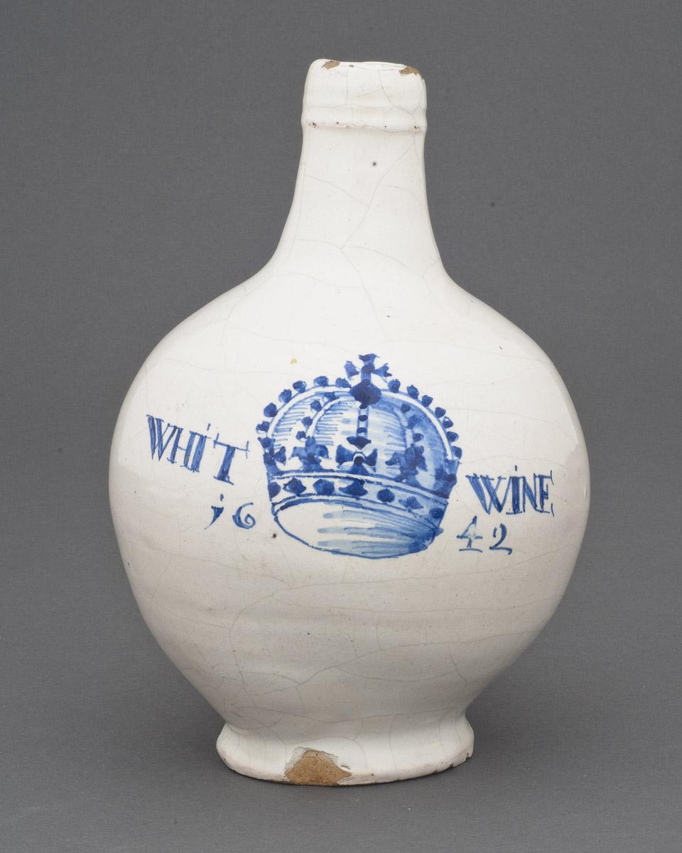 1960.0759 Delftware bottle or jug (front)