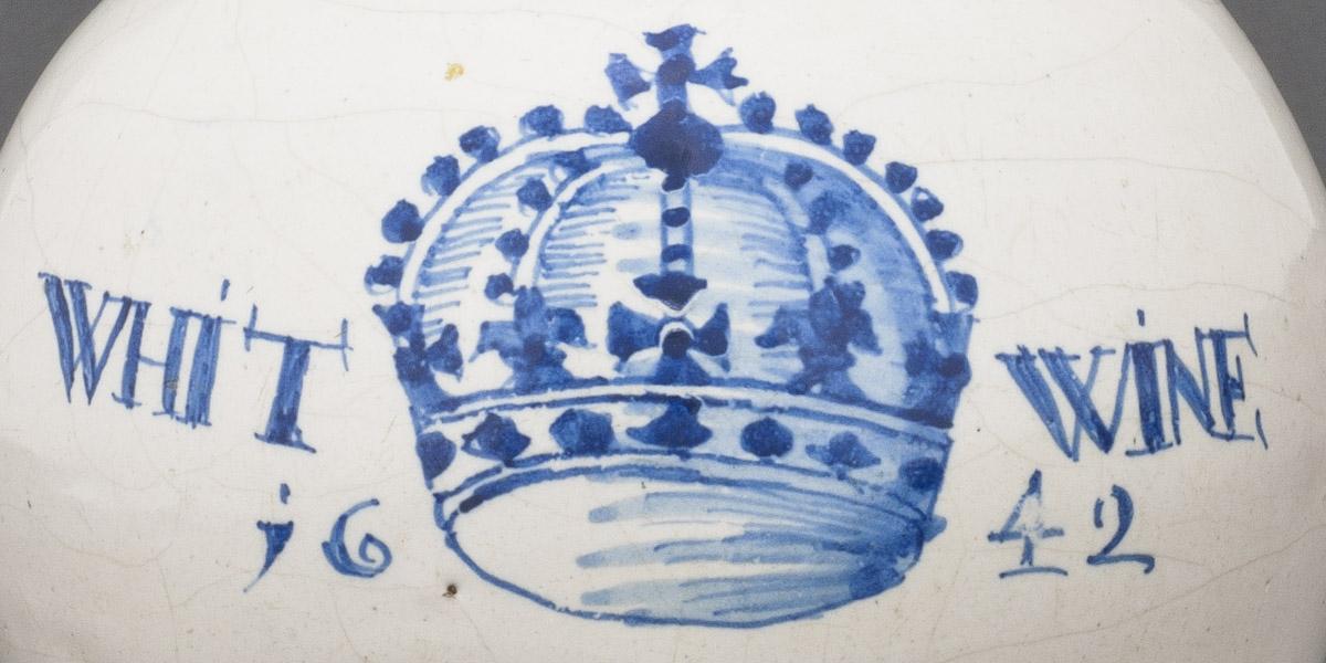 1960.0759 Delftware bottle or jug (detail)