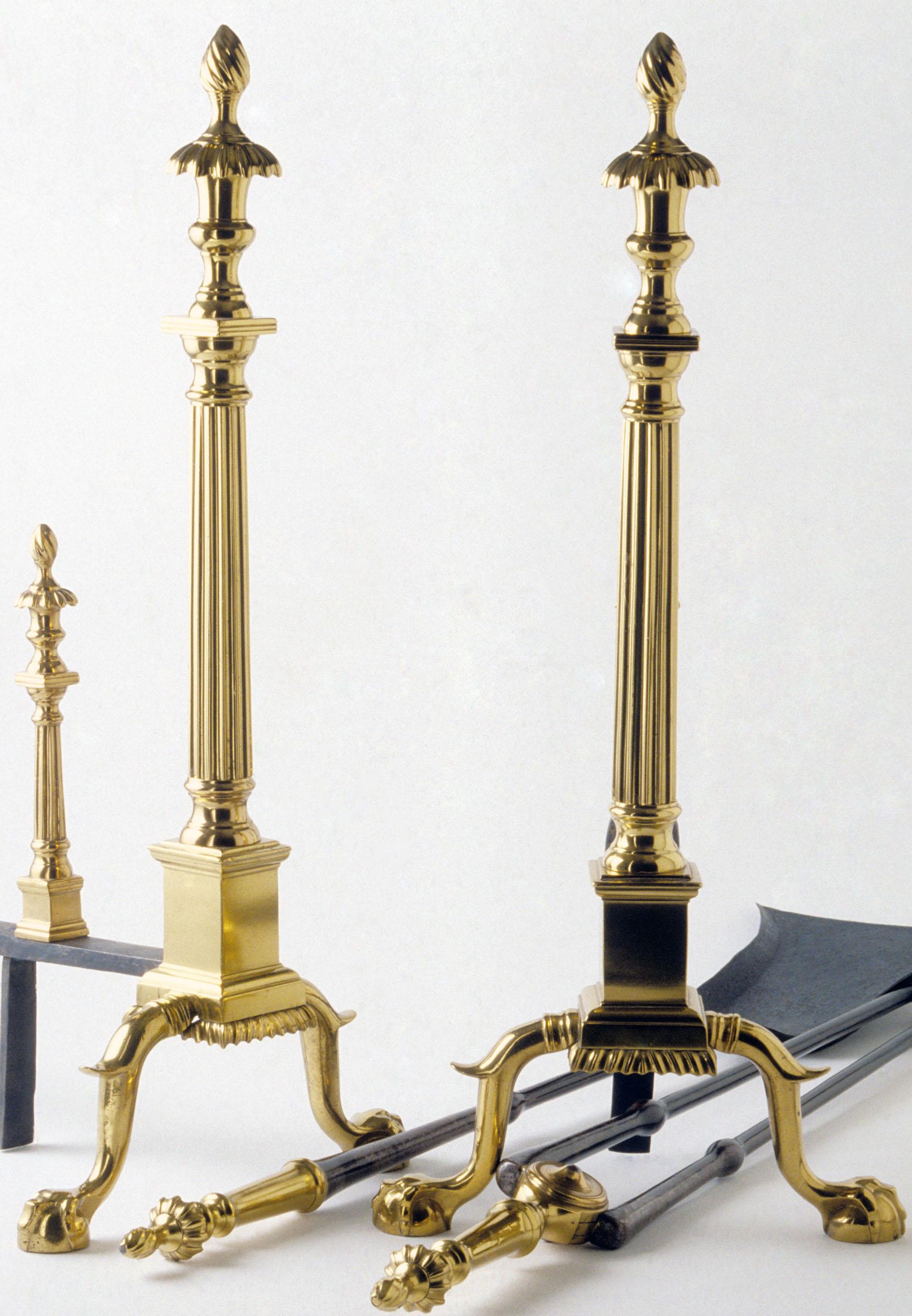 1954.0092.001, 1954.0092.002, 1954.0092.003, 1954.0092.004 Andiron, Shovel, Fire Shovel, Tongs, Fire Tongs