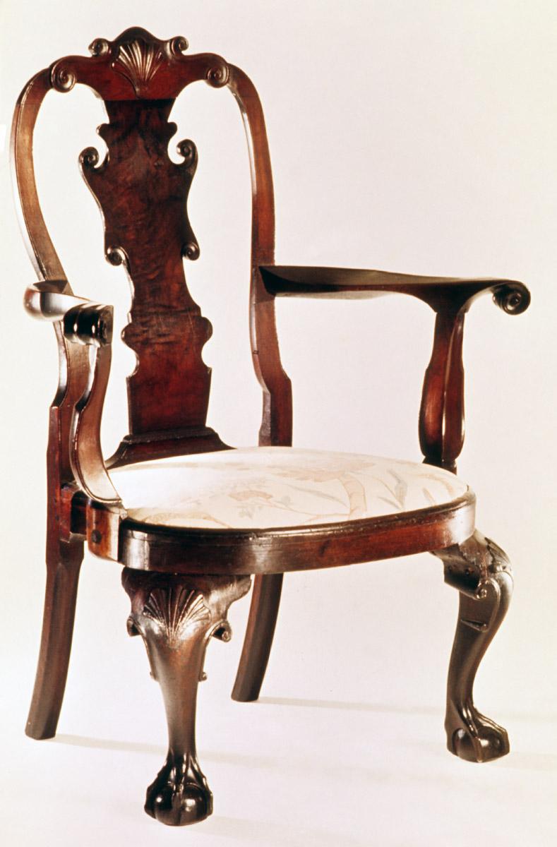 1960.1039 Chair, Armchair (previous upholstery)