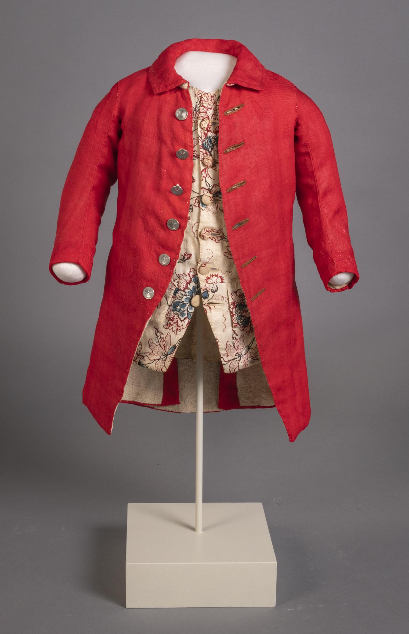 1958.0123.001 Coat, 1960.1043 A, B Waistcoat, view 1