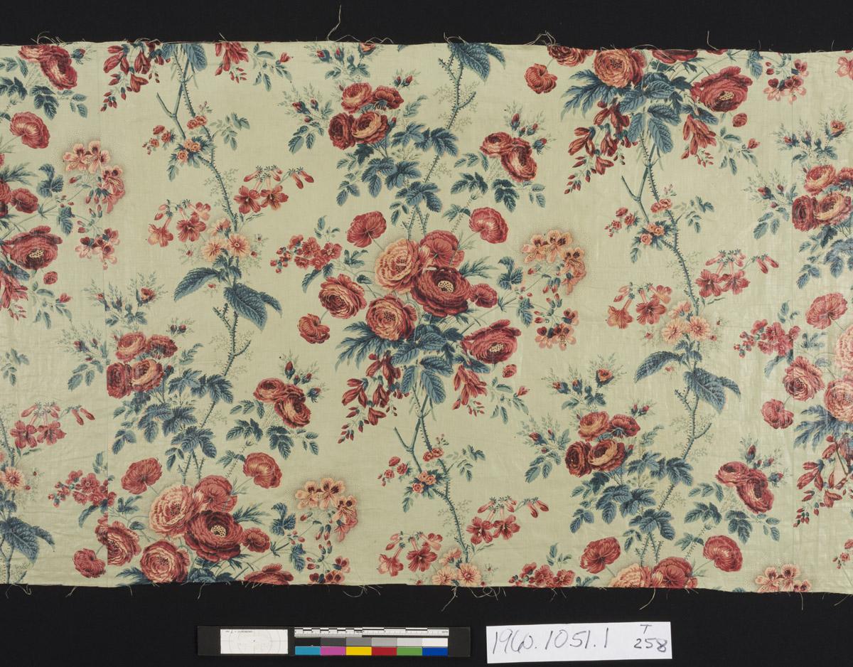 1960.1051.001 Textile, printed, detail 1