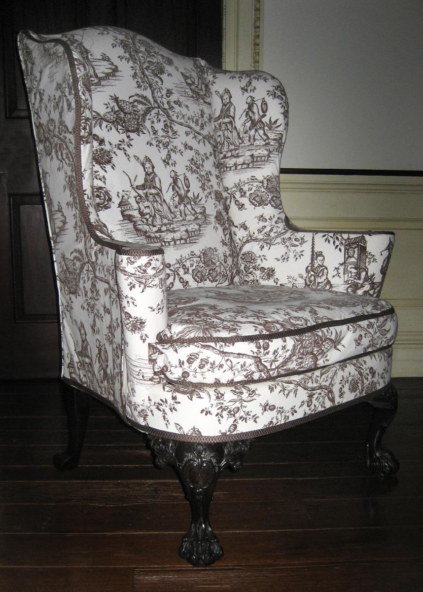 1960.1058 easy chair with 1987.0505 slip cover view 1