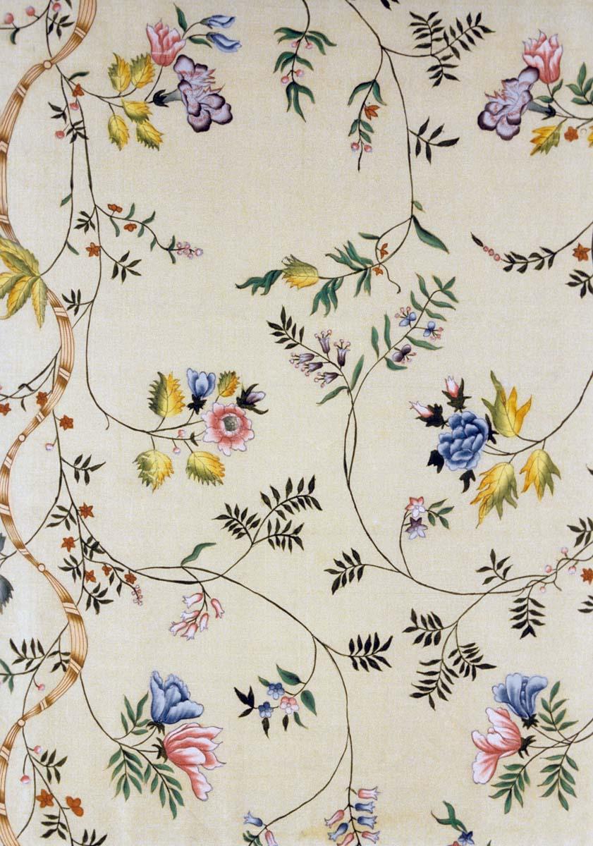 1960.1065 A, B Fire Screen, Pole Screen, detail 1