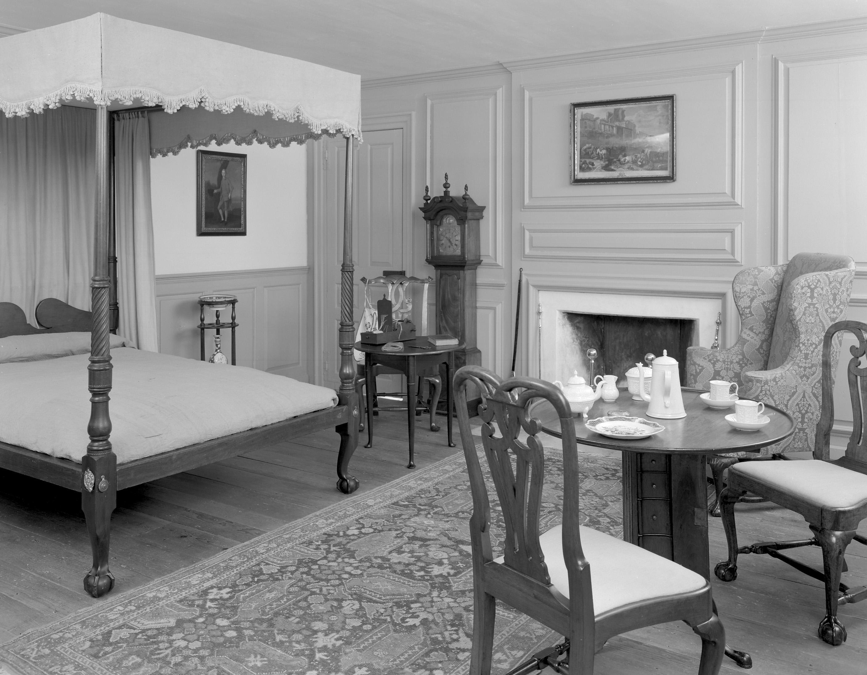 Room-Chippendale Bedroom bw, August, 1971