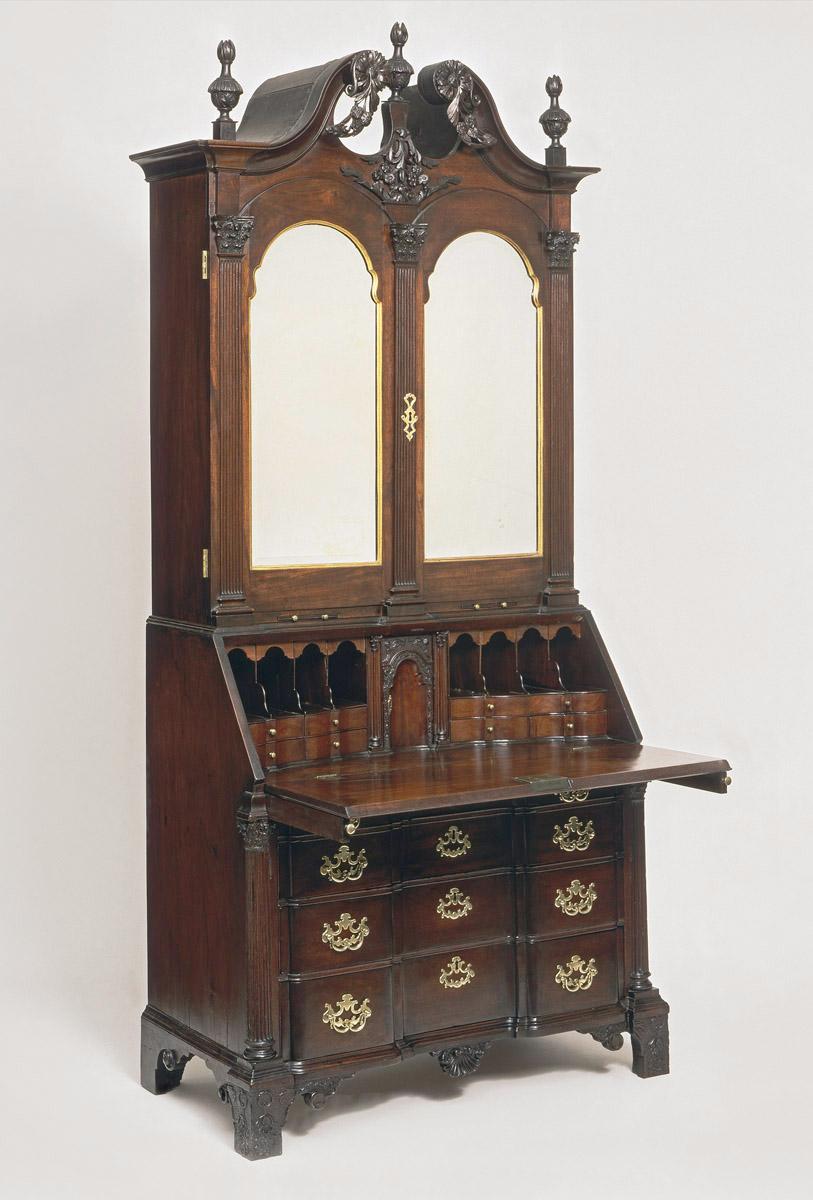 1960.1134 Desk and bookcase, view 1