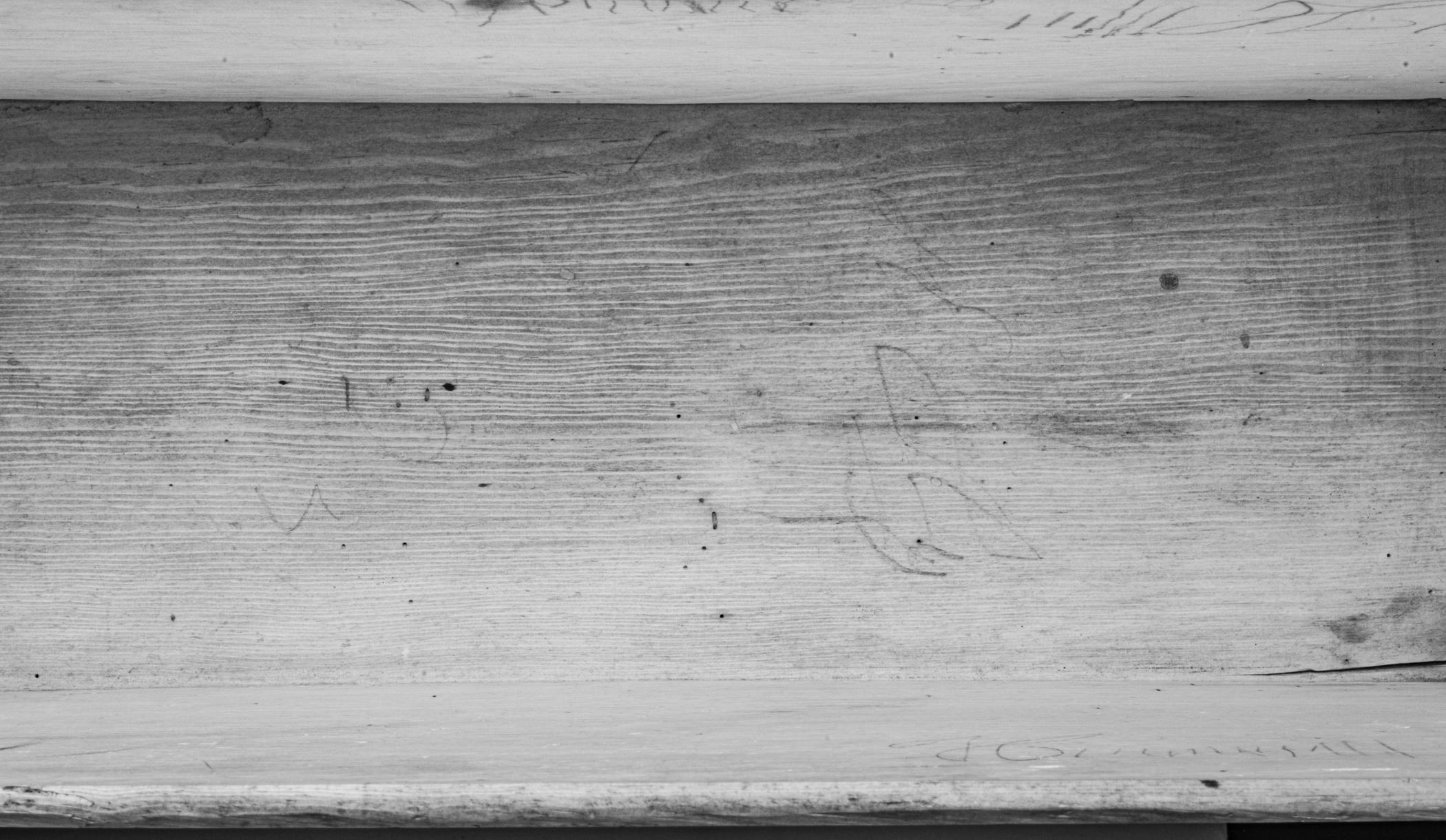 1954.0507 Chest of drawers, lower case, detail 3, infrared reflectography