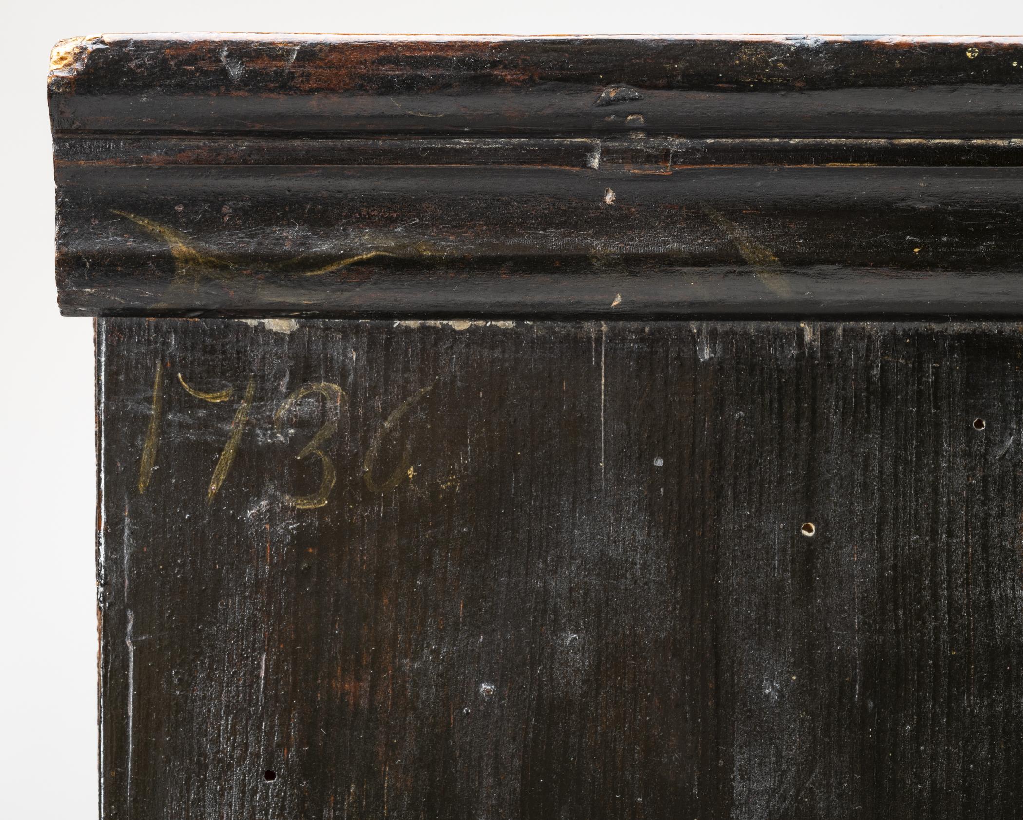 1954.0507 Chest of drawers, upper case, detail 1
