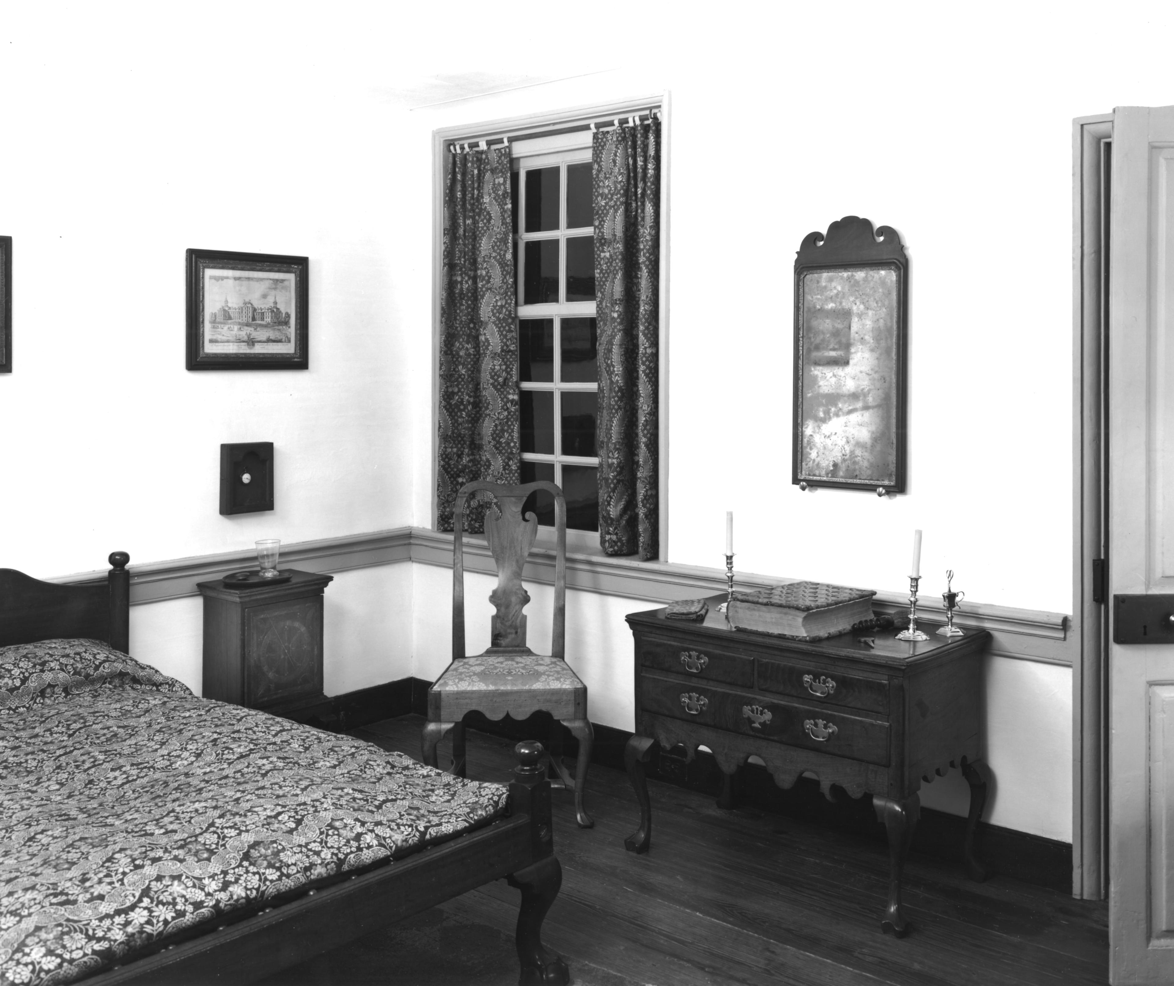 Room-Queen Anne Bedroom bw, January 1971