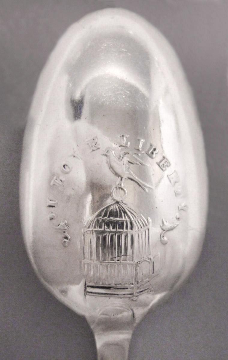 1960.1202.002 Spoon, inscription and drop decoration