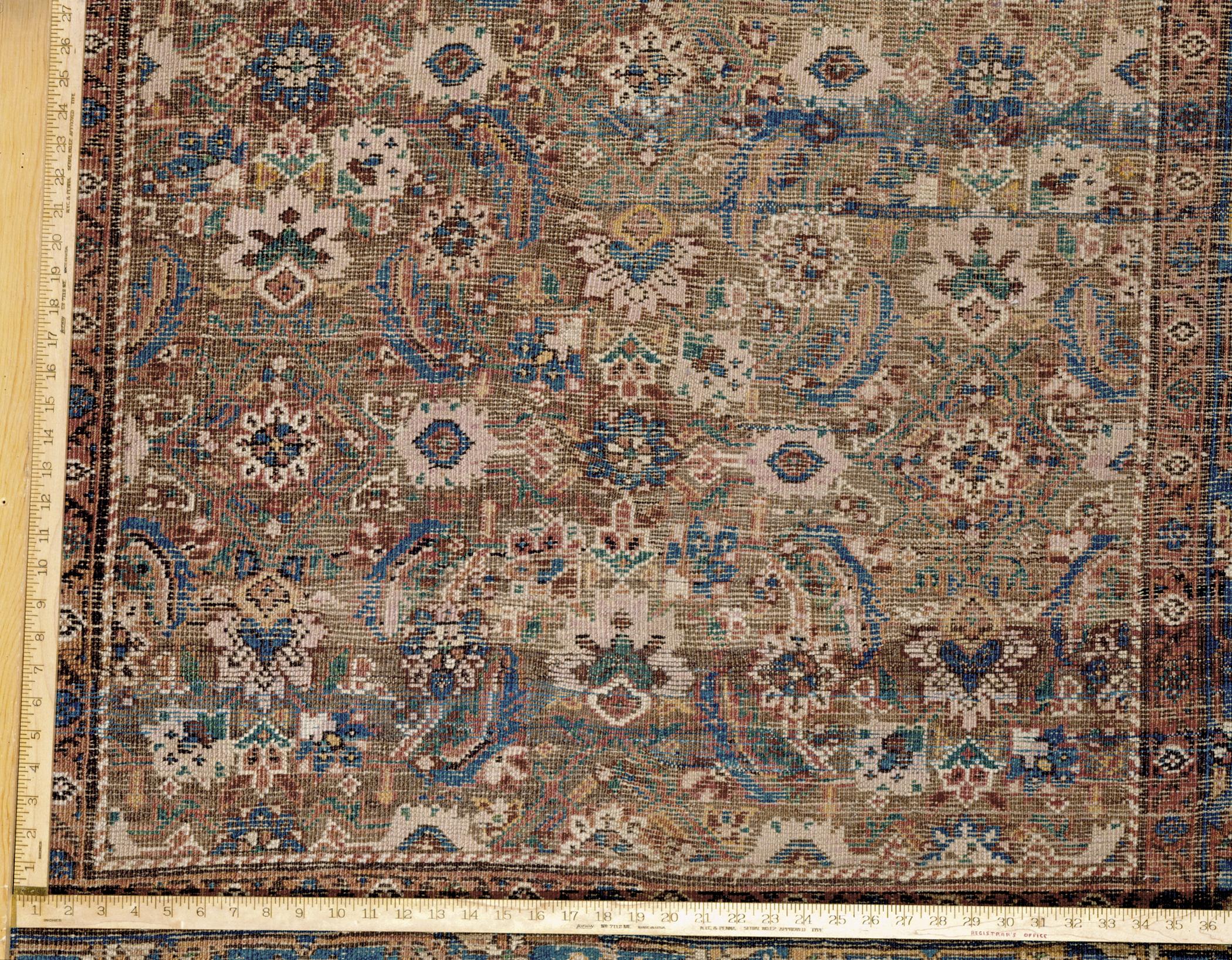 1952.0040 Rug, detail 3, reverse