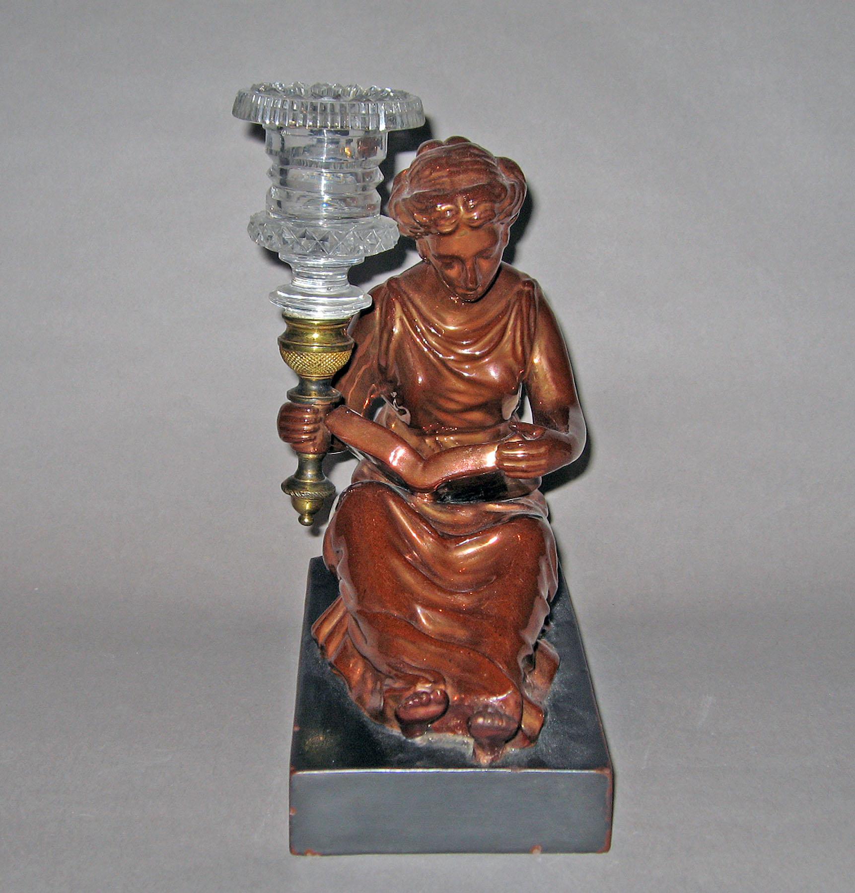 1960.1215 Lusterware candlestick-figure