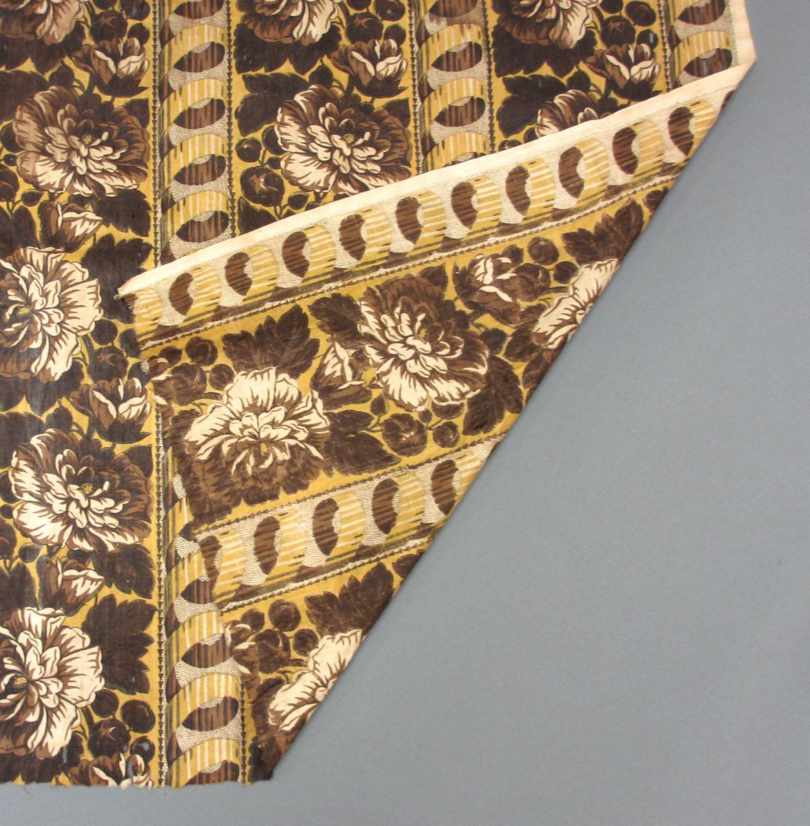1961.0024 Textile, printed partial folded corner