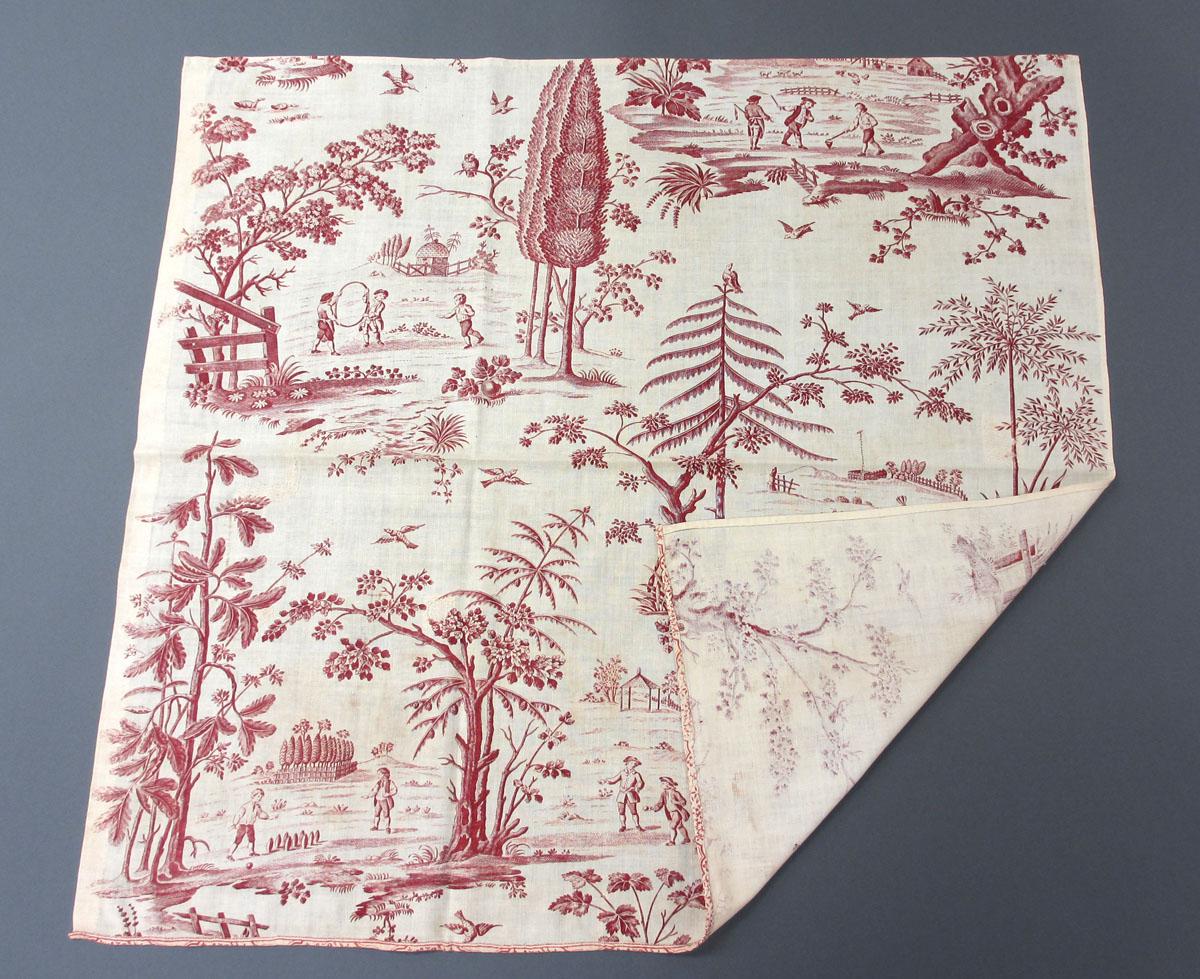 1961.0028 Textile, printed folded corner
