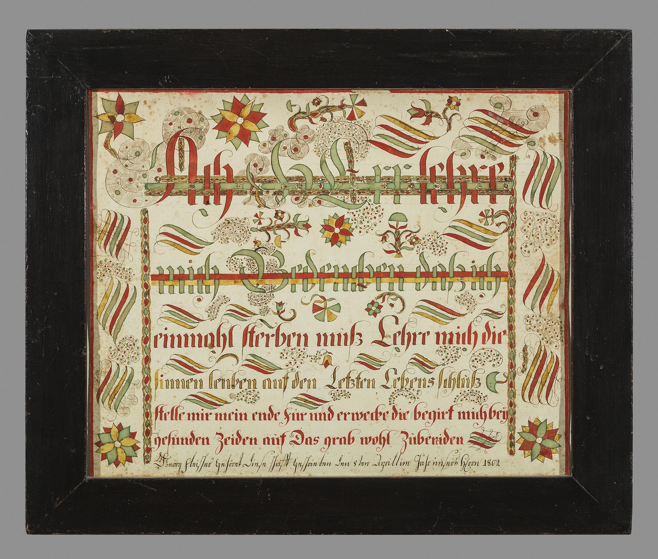 1961.0044 A Fraktur, B Frame, view 1