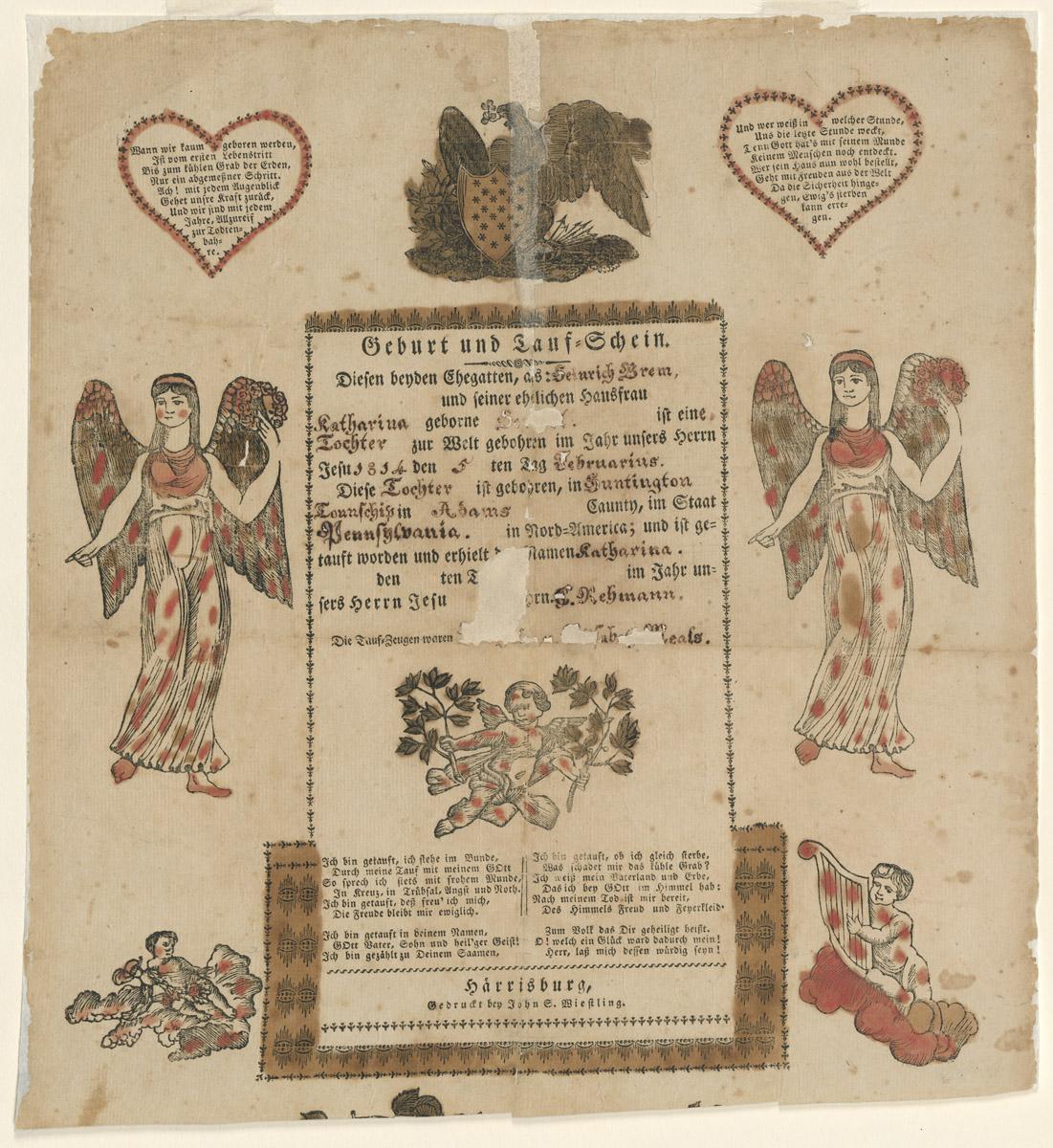 1961.0045.002 Fraktur, view 1
