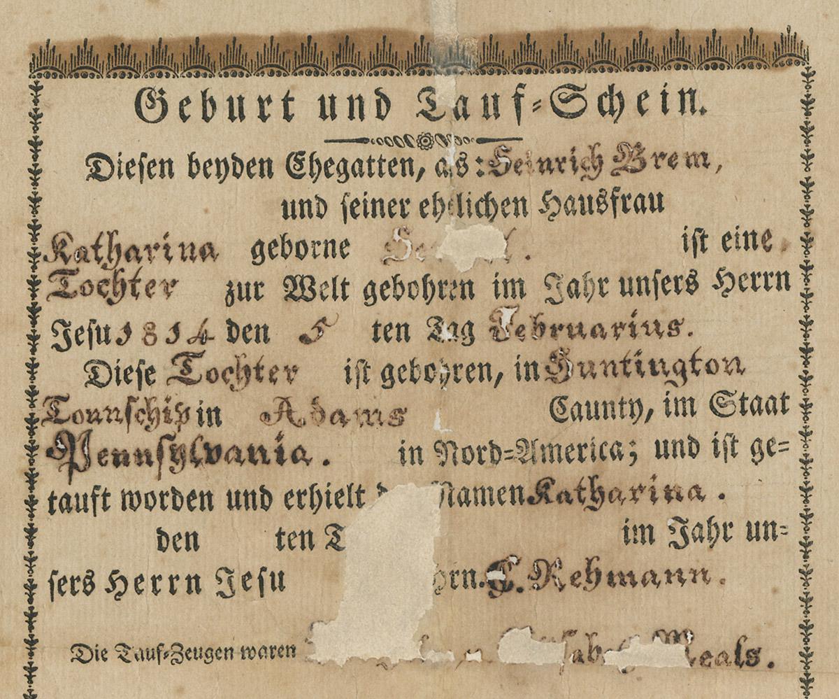 1961.0045.002 Fraktur, detail 1