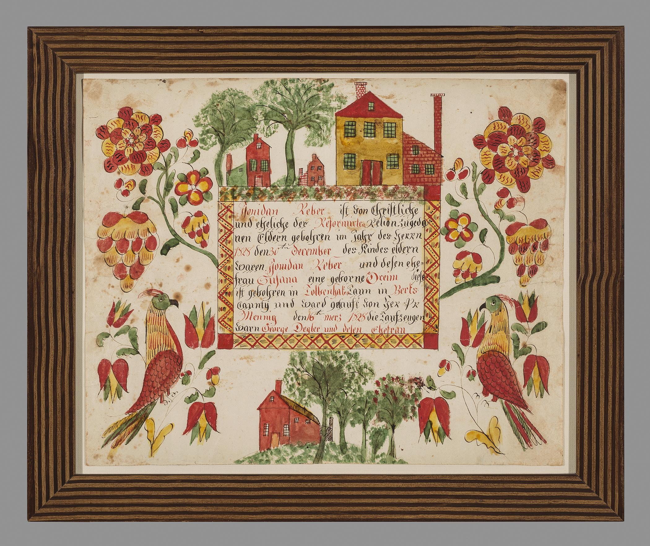 1961.0046 A Fraktur, B Frame, view 2