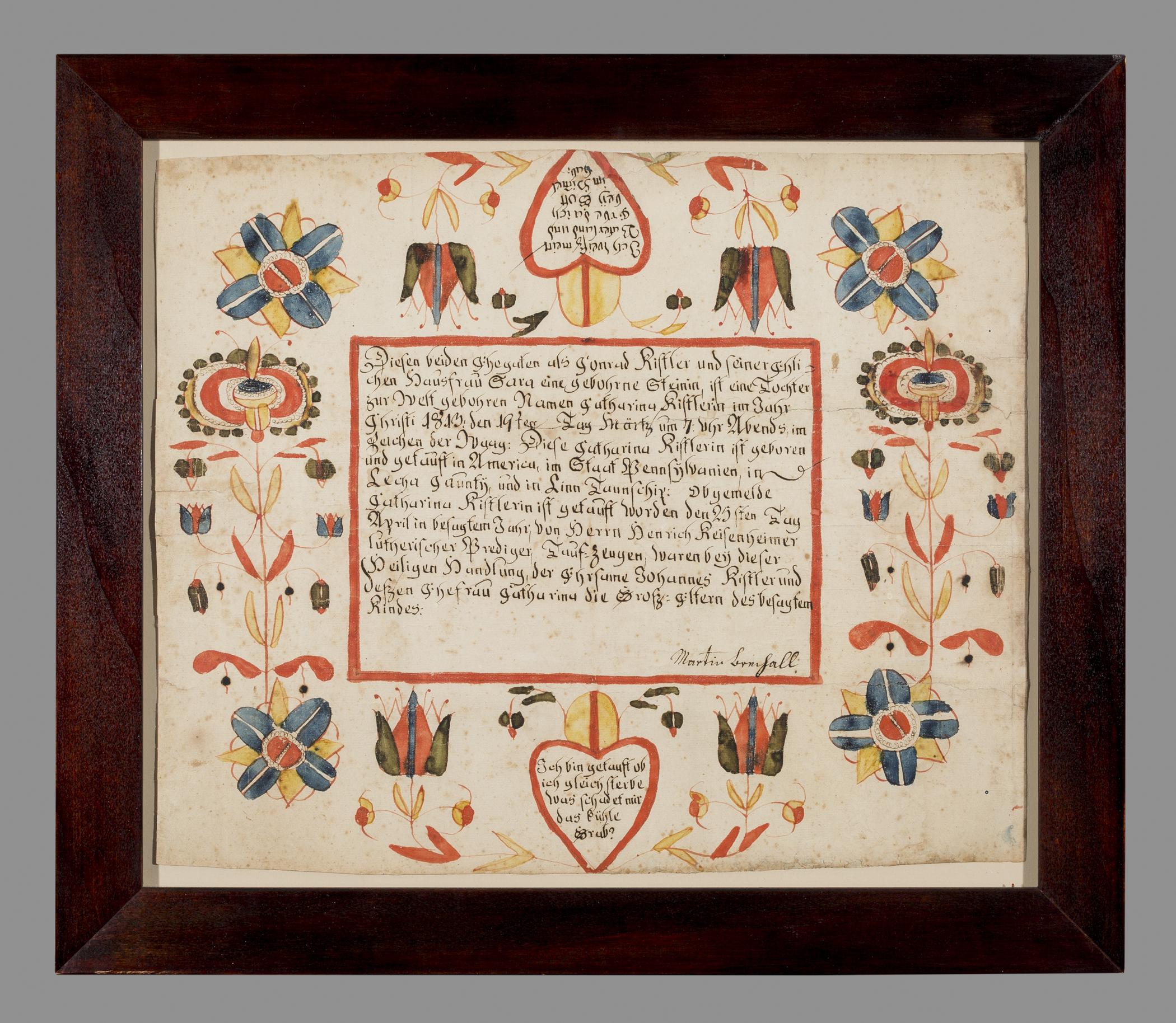 1961.0048 A Fraktur, view 1