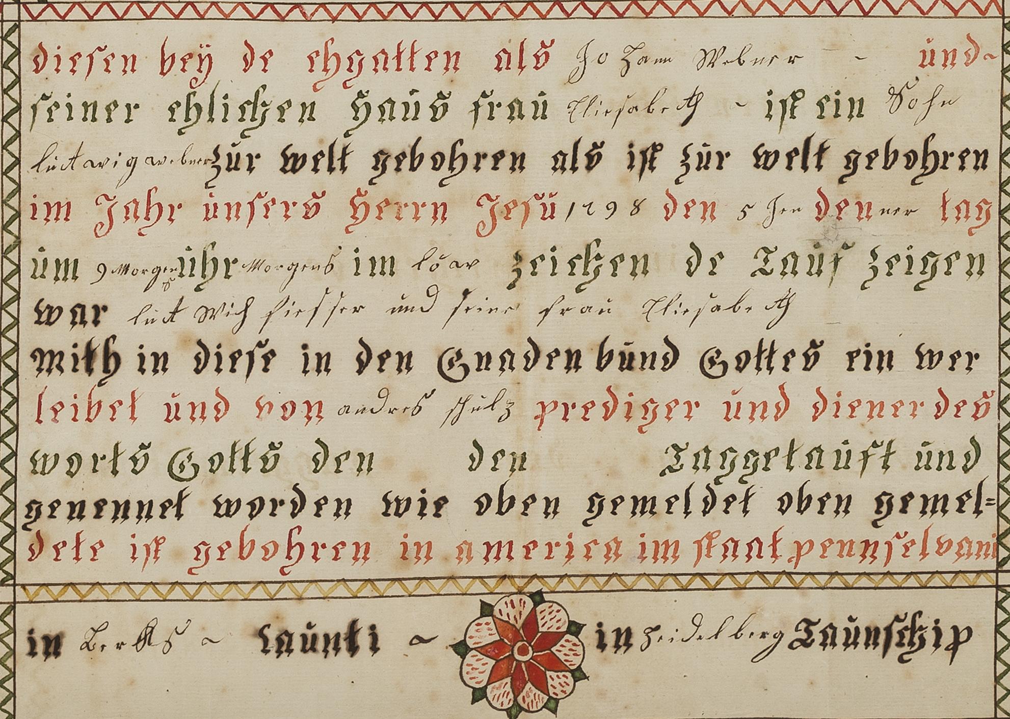 1961.0049 A Fraktur, detail 1