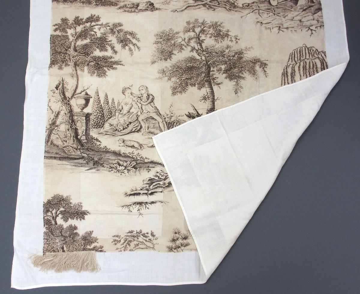 1961.0056 Textile, printed partial folded corner