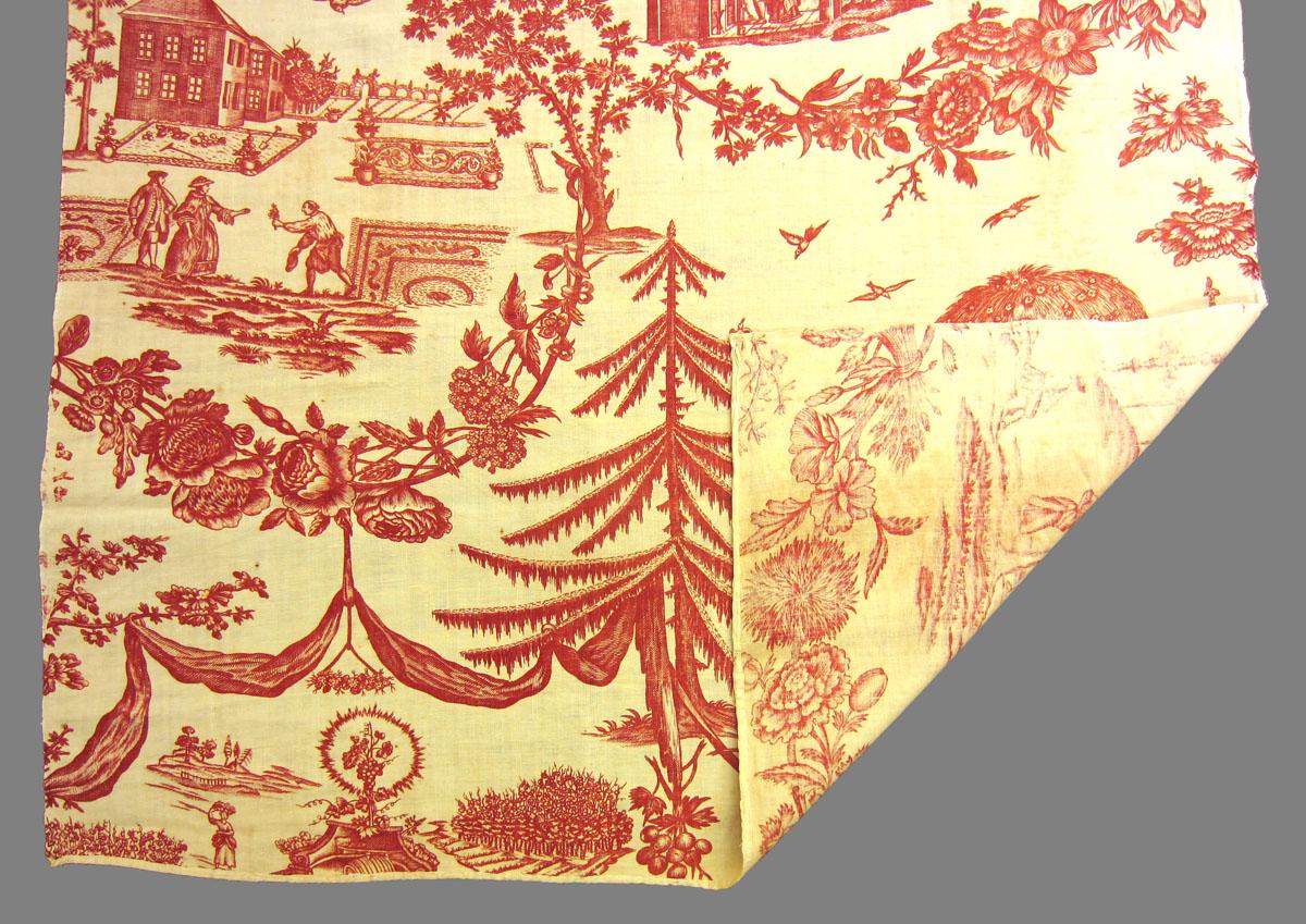 1961.0060 textile, printed partial folded corner